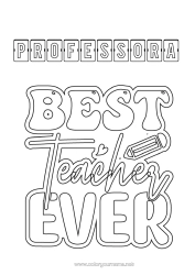Desenho grátis Professora/Professor Colorações Intermediárias Profissões de educação