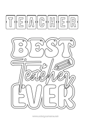 Free colouring Mistress/Master Intermediate colouring sheets Education professions