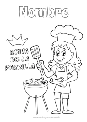 Dibujo libre Mamá Abuela Chica Verano Alimento Campeón Barbacoa