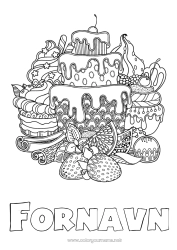 Gratis fargelegging Kake Bursdag Mandala