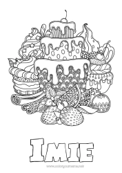 Kolorowanka za darmo Ciasto Urodziny Mandala