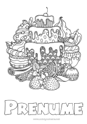 Pagină de colorat gratuită Tort Aniversare Mandala