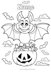 Colouring to customise Vampire Bat Sweets Trick Or Treat? Halloween Intermediate Colouring Sheets Birds And Flying Mammals