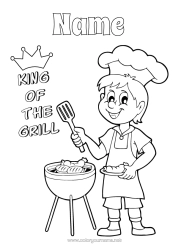 Colouring to customise Dad Grandad Summer Champion Barbecue