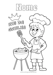 Desenho para personalizar Papai Vovô Verão Campeão Churrasco