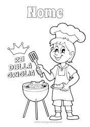 Disegno gratuito Papà Nonno Estate Campione Barbecue