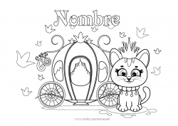 Colorear gratis Castillo Cat Vehículos Animales Cuento de hadas Dibujos intermedios para colorear Carruajes y Coches de caballos Perros y gatos Vehículos históricos o vintage