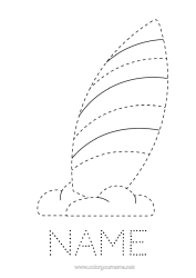 Colouring to customise Sport Children's Activities Connecting Points Easy Colouring Pages Trace And Colour. Surfing Water Sports