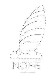 Desenho para personalizar Esporte Atividades para Crianças Ligando os Pontos Desenhos para colorir fáceis Rastreie e Pinte Surf Sports nautiques