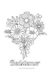 Farvelægningssiden for børn Blomster God fest