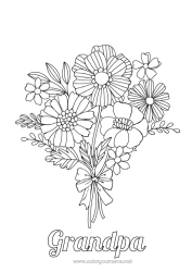 Child coloring page Flowers Happy feast day !