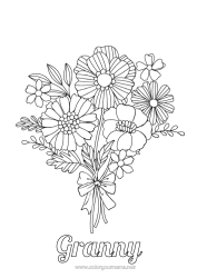 Child coloring page Flowers Happy feast day !