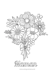 Coloriage enfant Fleurs Bonne fête