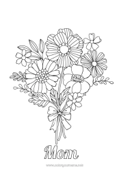 Child coloring page Flowers Happy feast day !