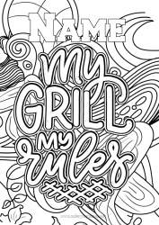 Free drawing Mandala Complex coloring pages Barbecue