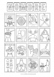 Colorear para personalizar Alimento Actividades para niños Barbacoa