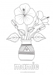 Coloriage enfant Fleurs Hibiscus