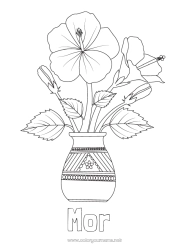 Farvelægningssiden for børn Blomster Hibiscus