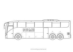 Free colouring Vehicles Bus, car Intermediate colouring sheets Land public transport Transport occupations Back to school