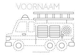 Gratis kleurplaat Voertuigen Activiteiten voor Kinderen Brandweerman Eenvoudige kleurplaten Trace et colorie Brandweerwagen Nood- en hulpvoertuigen Veiligheidsberoepen