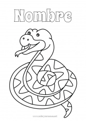 Dibujo libre Animales Serpiente Dibujos fáciles para colorear Reptiles