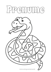 Pagină de colorat personalizată Animal Șarpe Desene de colorat ușoare Reptile