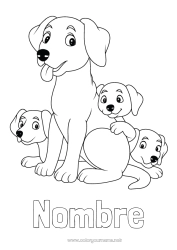 Colorear para personalizar Papá Mamá Perro Niño Animales Perros y gatos Familia de animales Bebé animal