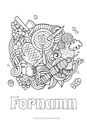 Gratis färgläggning Mandala Mat Komplexa målarbilder Grillfest