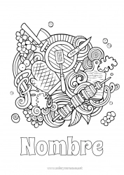 Dibujo libre Mandala Alimento Dibujos complejos para colorear Barbacoa