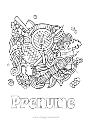 Pagină de colorat gratuită Mandala Mâncare Desene de colorat complexe Grătar
