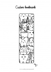 Coloring to customize Children's activities Milk tooth Bookmark Complex coloring pages