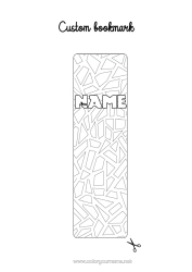 Colouring to customise Art Spain Bookmark Complex Colouring Pages Geometric Shapes Mosaics