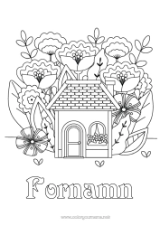 Gratis färgläggning Blommor Vår Hem Mellannivå färgläggningar
