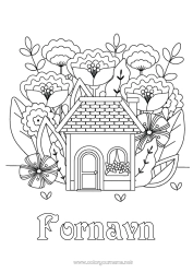 Gratis tegning Blomster Vår Hus Mellomliggende fargelegginger