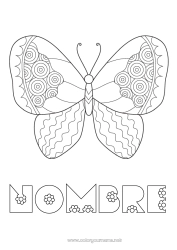 Dibujo libre Mariposa Animales Dibujos fáciles para colorear Zentangle Insectos