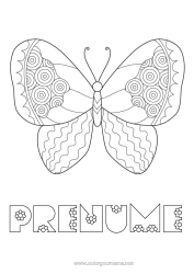 Desen liber de colorat Fluture Animal Desene de colorat ușoare Zentangle Insecte