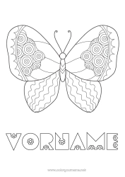 Kostenlose Malvorlage Schmetterling Tier Einfache Ausmalbilder Zentangle Insekten