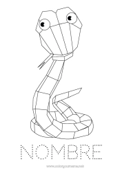 Dibujo libre Actividades para niños Animales Serpiente Dibujos fáciles para colorear Reptiles Mosaicos