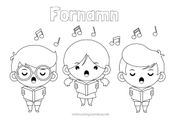 Gratis färgläggning Flicka Pojke Barn Musik Skola Mellannivå färgläggningar Musikens dag Musiker Konstnärliga yrken