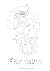 Gratis fargelegging Sport Jente Sommer Mellomliggende fargelegginger Surfing Vannaktiviteter
