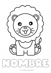 Dibujo libre Lindo León Animales Dibujos fáciles para colorear Animales salvajes de África