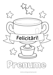 Pagină de colorat gratuită Sport Cupă, trofeu, medalie Felicitări Competiții și premii