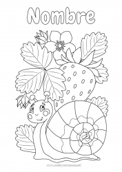 Colorear gratis Caracol Frutas Dibujos intermedios para colorear Fresa Otros animales del mundo