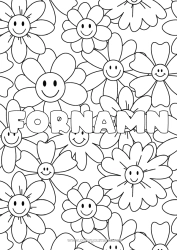 Gratis färgläggning Blommor Mandala Vår Utsmyckat namn Komplexa målarbilder Dekorativ bakgrund