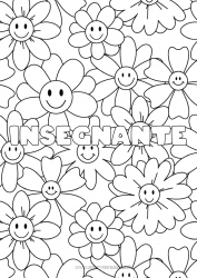 Pagina da colorare per bambini Fiori Mandala Primavera Nome decorato Colorazioni complesse Sfondo decorativo