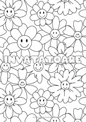 Pagină de colorat pentru copii Flori Mandala Primăvară Nume decorat Desene de colorat complexe Fundal decorativ