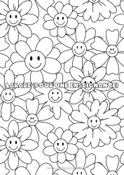 Färgläggningssida för barn Blommor Mandala Vår Utsmyckat namn Komplexa målarbilder Dekorativ bakgrund