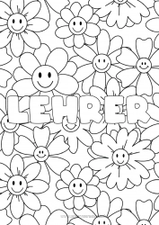 Kinder-Malvorlage Blumen Mandala Frühling Dekorierter Name Komplexe Ausmalbilder Dekorativer Hintergrund