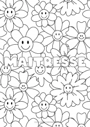 Coloriage enfant Fleurs Mandala Printemps Nom décoré Coloriages complexes