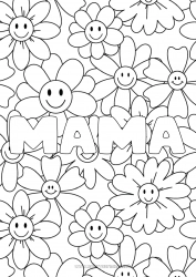 Kinder-Malvorlage Blumen Mandala Frühling Dekorierter Name Komplexe Ausmalbilder Dekorativer Hintergrund